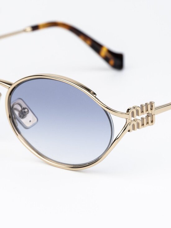 Miu Miu Women Sunglasses LOGO Pale Gold Blue Gradient Clear Oval MU52YS ZVN80O main image 12